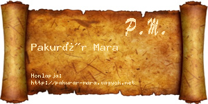 Pakurár Mara névjegykártya